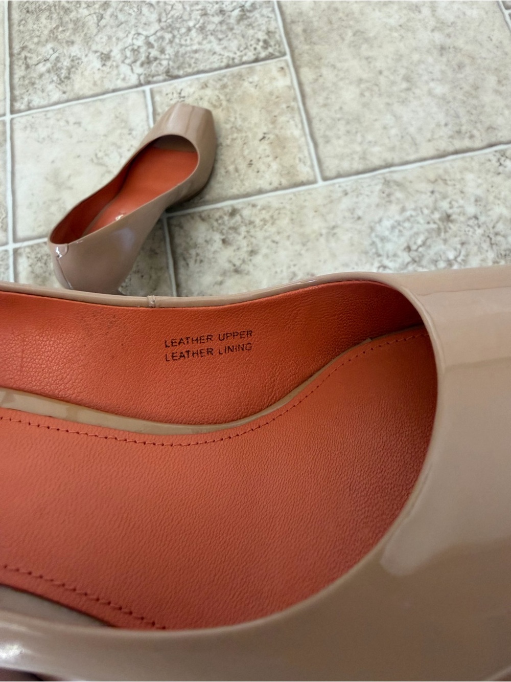 Via Spiga Nude Genuine Leather Peep Toe Heels | Classic Pumps | Size 6.5 - Picture 6 of 7